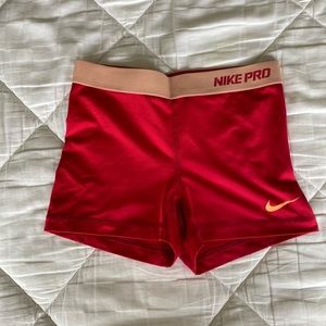Nike Pro Women’s Dri-Fit Shorts 3 inch Orange M